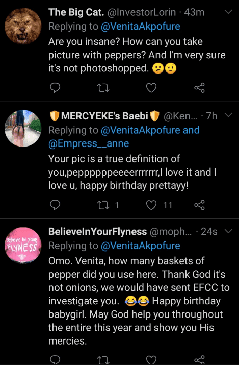 Reactions as Venita Akpofure celebrates 34th birthday with pepper themed photoshoot