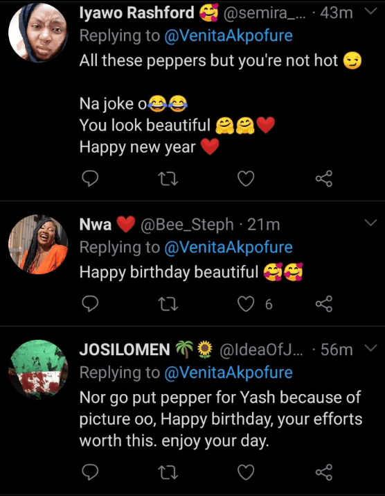 Reactions as Venita Akpofure celebrates 34th birthday with pepper themed photoshoot