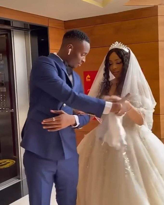 Comedian Sydney Talker ties the knot with reality star, Nengi (Video)
