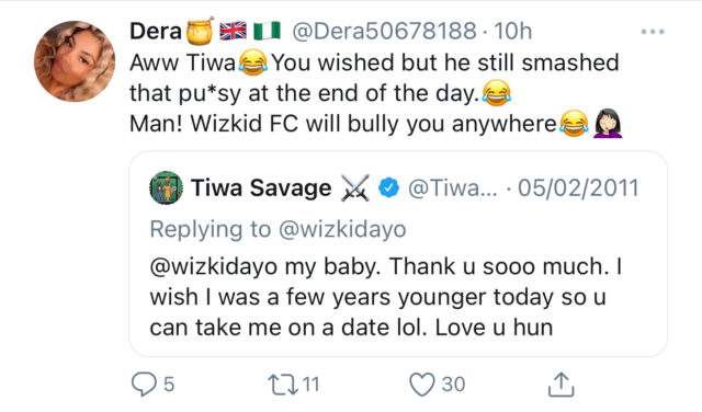 'Awwn...You wished but he still smashed' - Fans dig out old tweet of Tiwa Savage 'stylishly shooting her shot' at Wizkid