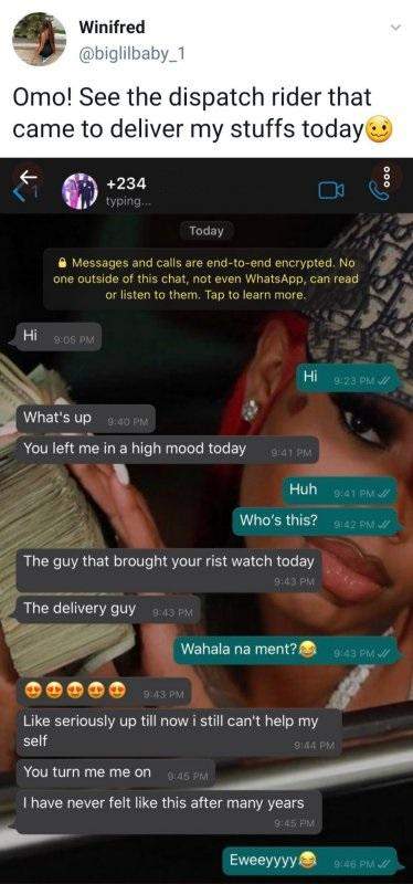 'You turn me on' - Lady shares text received from dispatch rider professing love to her