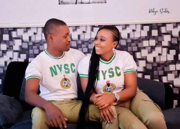 'NYSC gave me a wife' - Man engages his fellow corps member on their POP day (Photos/Video)