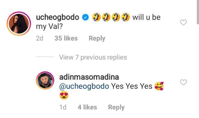 Actress Uche Ogbodo shoots her shot at Regina Daniels' ex boyfriend, Somadina, he responds