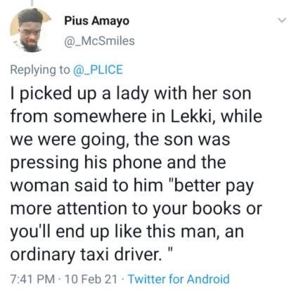 Cab driver shares sad experience with mother and son who entered his car