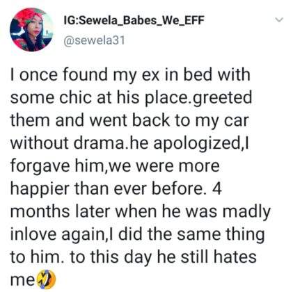 How I dealt with my boyfriend after I caught him in bed with another woman - Lady shares