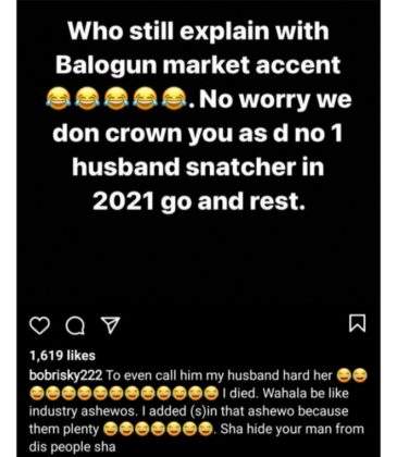 'Female village parrot' - Bobrisky drags Rose Meurer to filth over comment on Tonto and Churchill's failed marriage
