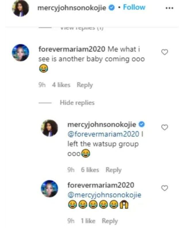 Mercy Johnson replies fan who told her to have another child