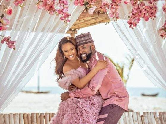 Watch Banky W and Adesua vibing to a song during baby shoot (Video)