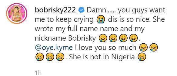 Bobrisky reacts as another lady gets tattoo of his full name on her arm
