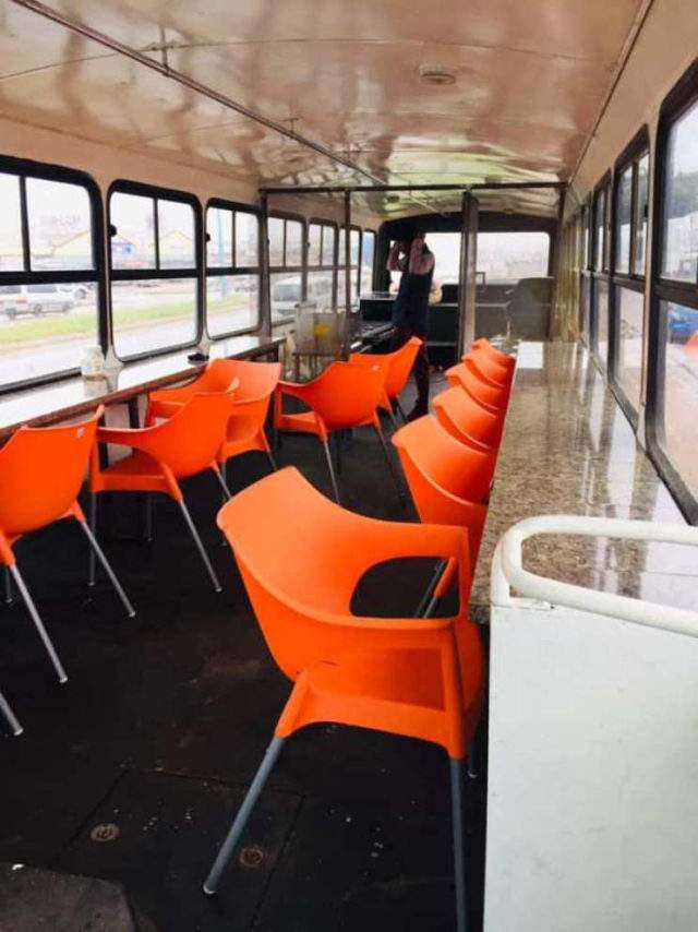 Reactions as man converts 47-seater bus into mobile restaurant