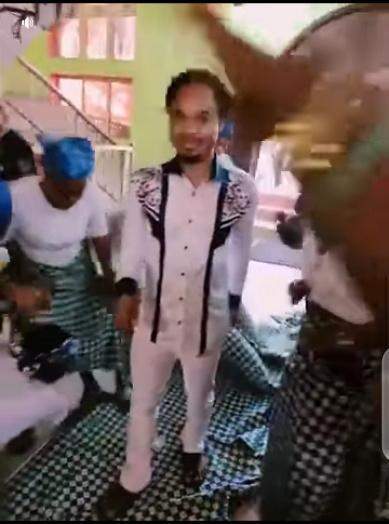 Moment Pastor Odumeje walked majestically on women wrappers laid for him (Video)