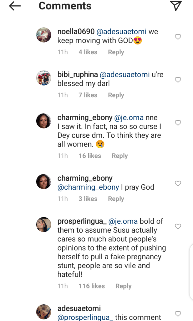 Adesua Etomi reacts to 'stupid blogs' saying her pregnancy is fake