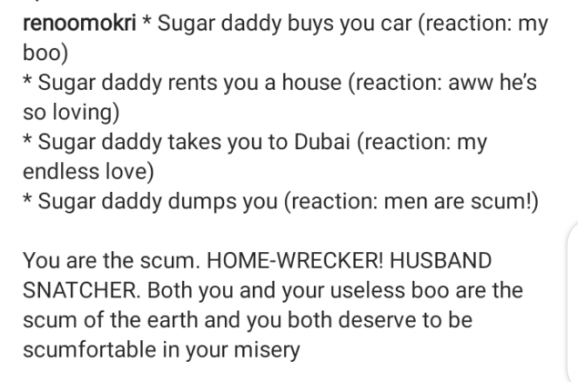 "Both You and Your Useless Boo are the Scums of the Earth" - Reno Omokiri blasts ladies following sugar daddies.
