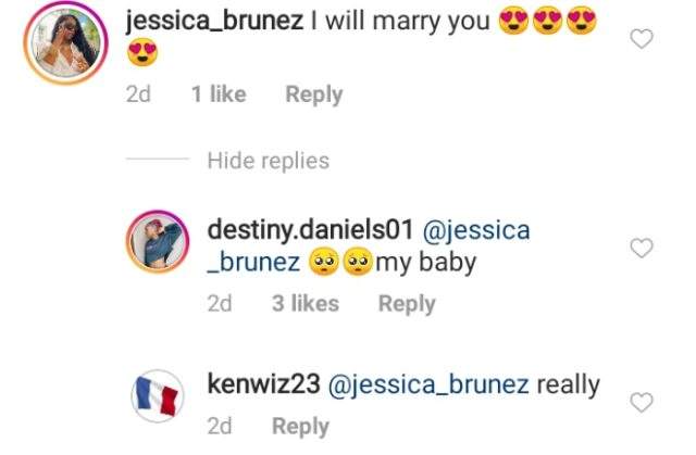 Regina Daniels sister, Destiny sparks rumors of being a lesbian following her chat with female model (Screenshots)
