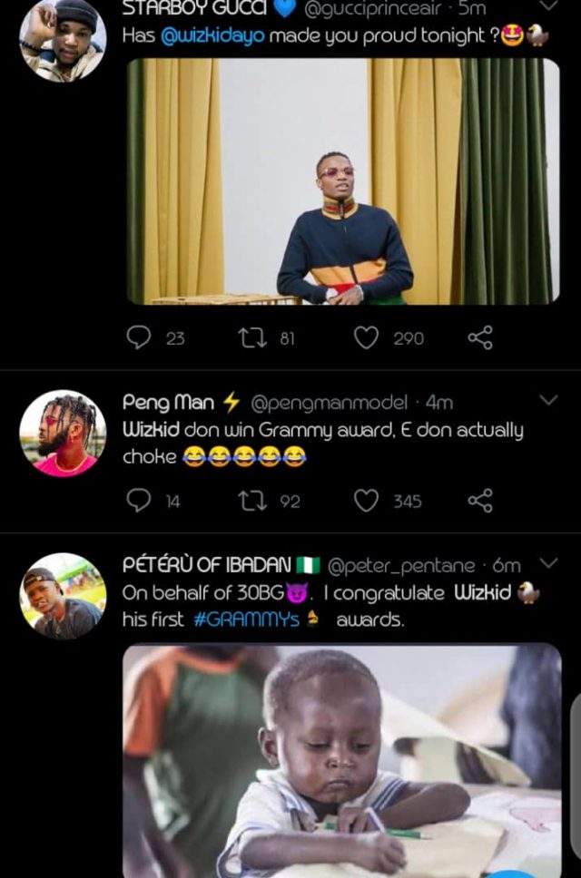 'Proper way to restrict airflow' - Reactions as Wizkid wins first ever Grammy award