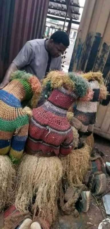 'Maybe they gave their lives to Christ' - Reactions as pastor is spotted praying for masquerades