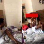 Man caught red-handed sleeping with another woman in girlfriend's house (video)