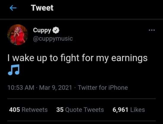 'I wake up to fight for my earnings' - Dj Cuppy