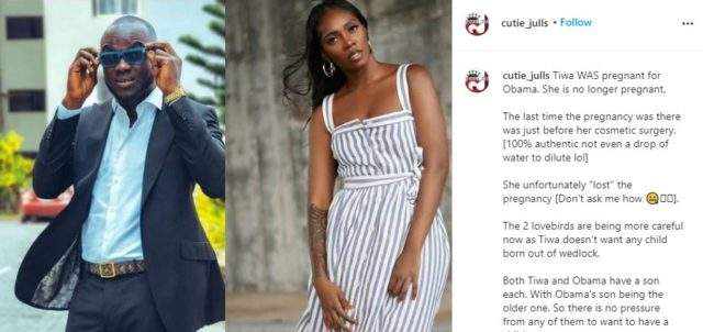 'Tiwa Savage 'was' pregnant for Obama DMW' - Blogger drops bomb