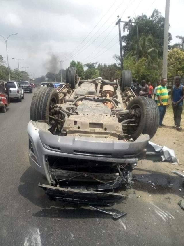 Pastor survives horrible car accident without a scratch in Uyo (Photos)