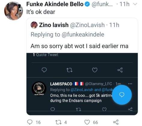 Funke Akindele replies fan who called her stingy for not doing giveaway