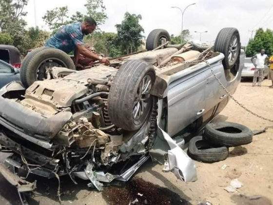 Pastor survives horrible car accident without a scratch in Uyo (Photos)