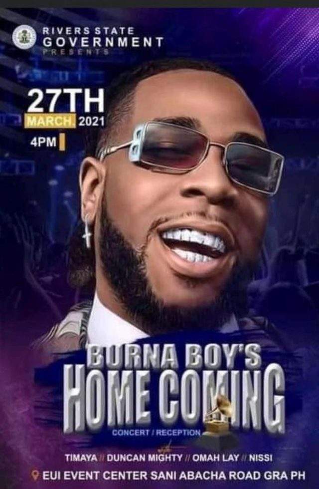 Burna Boy welcomed in grand style in Port Harcourt for homecoming concert (Video)