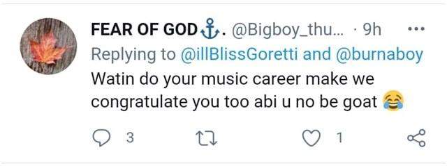 Illbliss slams troll with evidence for trying to ridicule him for not winning a Grammy Award (Video)