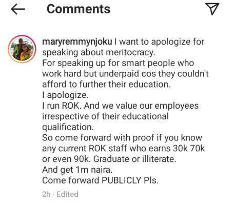 'if you know any of my employee that earns 30k, 70k or 90k show me I will pay you 1 million naira' -Actress Mary Njoku Brags