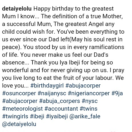 Twin Corpers Celebrate Mother's Birthday With Cool Photos