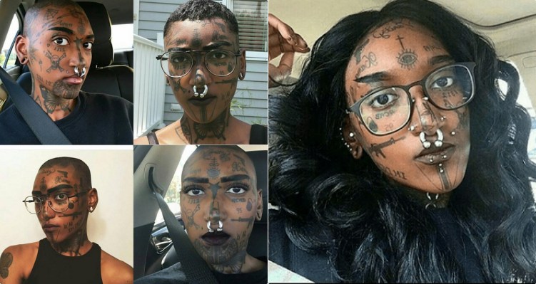Trending Photo: Lady with tattoos all over her face