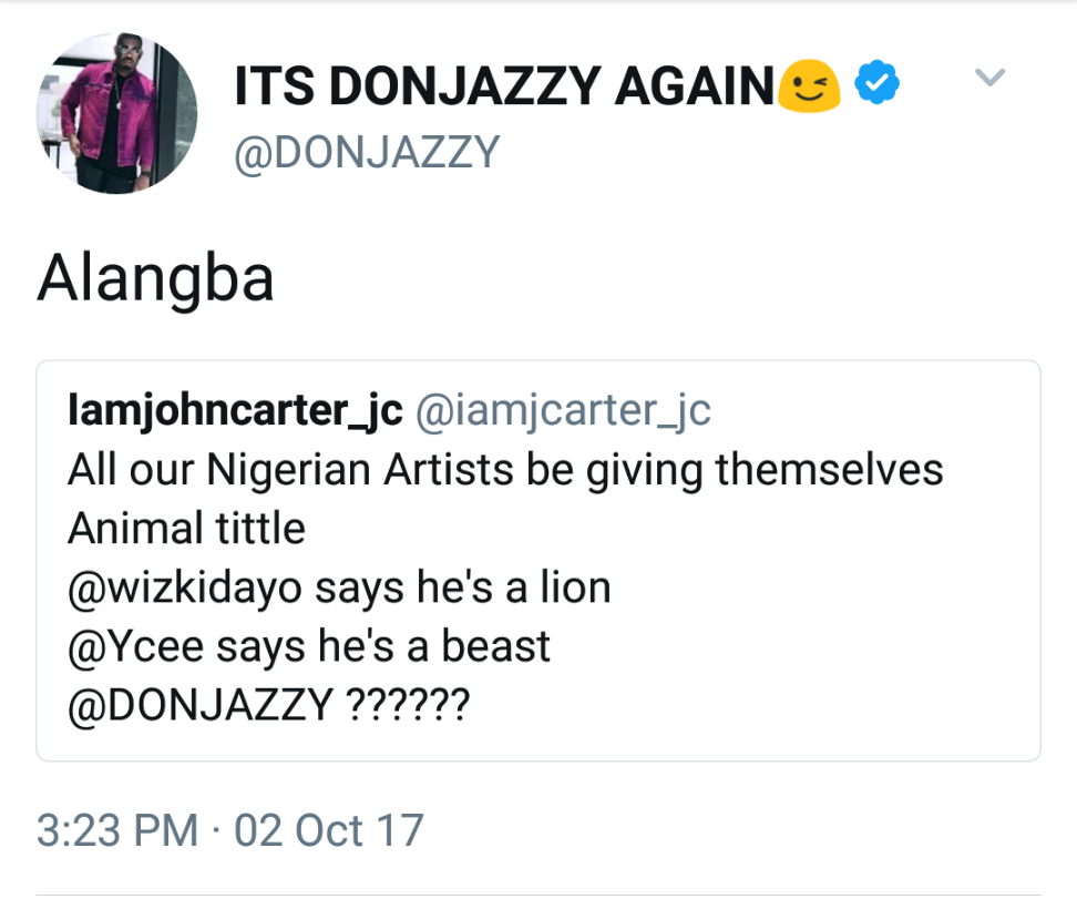 If Wizkid Is A Lion, Then I Am Alangba(Lizard)- Don Jazzy