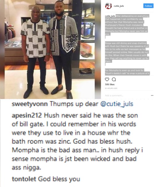 Tonto Dikeh shows support for Hushpuppi in his fight with Mompha