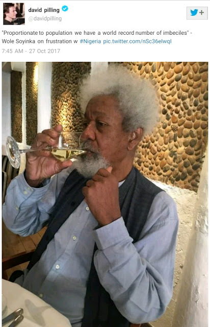 'Nigeria Has A World Record Number Of Imbeciles' - Professor Wole Soyinka