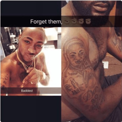 Die-Hard Fan Tattoos Davido's Face On His Arm (Photo)