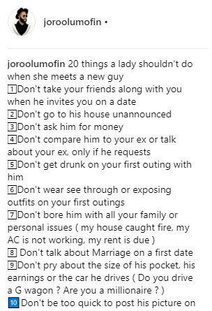 Don't talk to him about your body count or guys you've slept with- Joro advices ladies