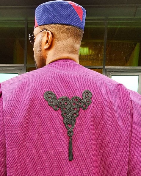 Nigerian lady makes a replica of Ebuka's legendary Agbada