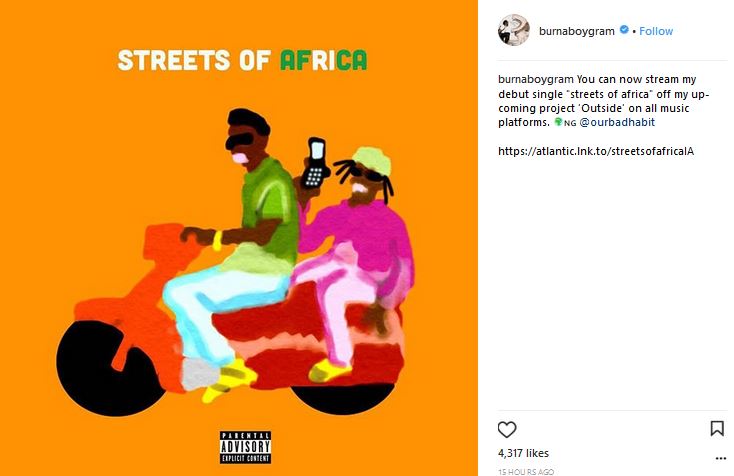 Burna Boy drops a new song despite being wanted by the Nigerian Police