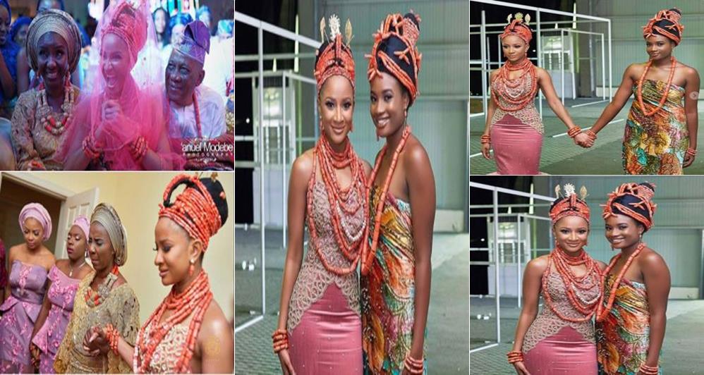 Edo Traditions: Adesua Etomi Pictured With Her 'Fake Bride' At Her Traditional Wedding To BankyW (Photos)