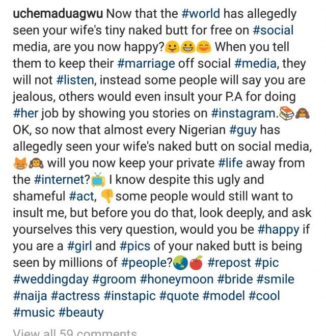Uche Muduagwu Comes At Banky W For Posting Adesua's 'Tiny' Butt On Social Media