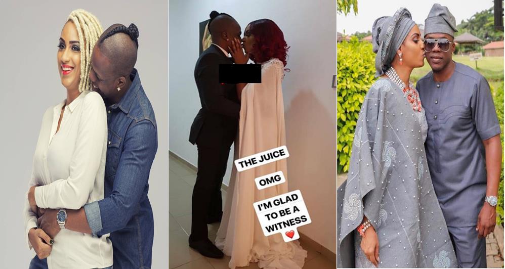 Juliet Ibrahim and and her man, Iceberg Slim wed in court today (Photo)