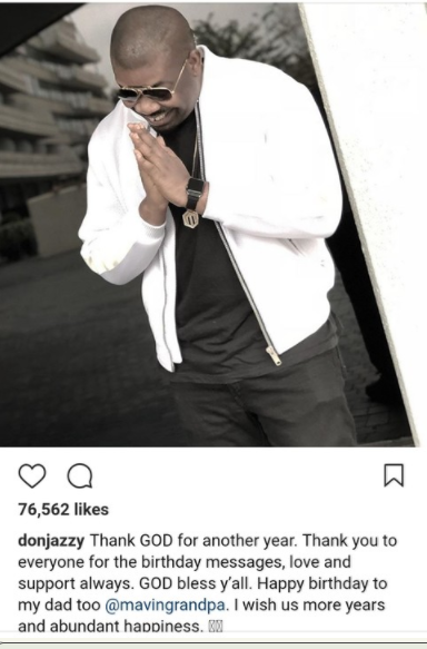 Don Jazzy Celebrates Birthday With New Picture