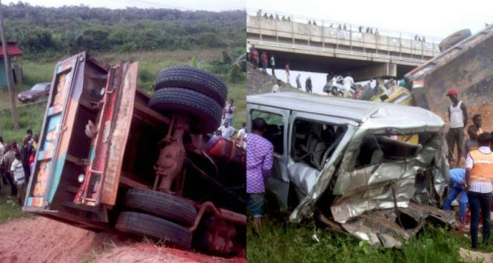 Five Dead As Tipper Crashes On Three Commercial Buses In Anambra