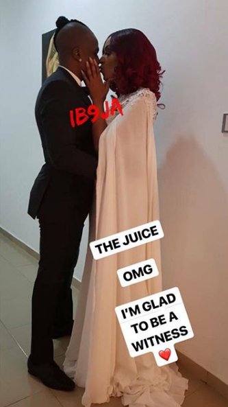 Juliet Ibrahim and and her man, Iceberg Slim wed in court today (Photo)