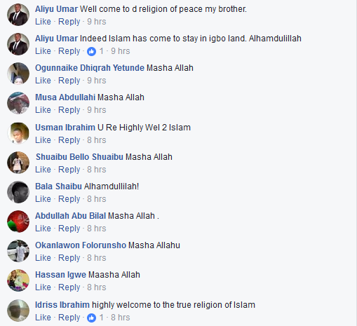 Reactions From Nigerian Online Users As An Igbo Man Converts To Islam (Photos)