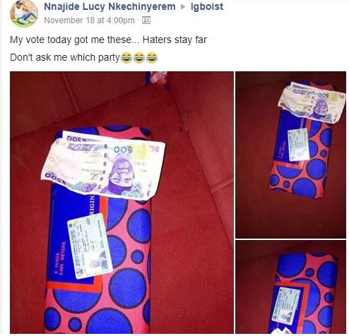 Lady Shows Off Wrapper And N1K She Got After Voting In Anambra Elections