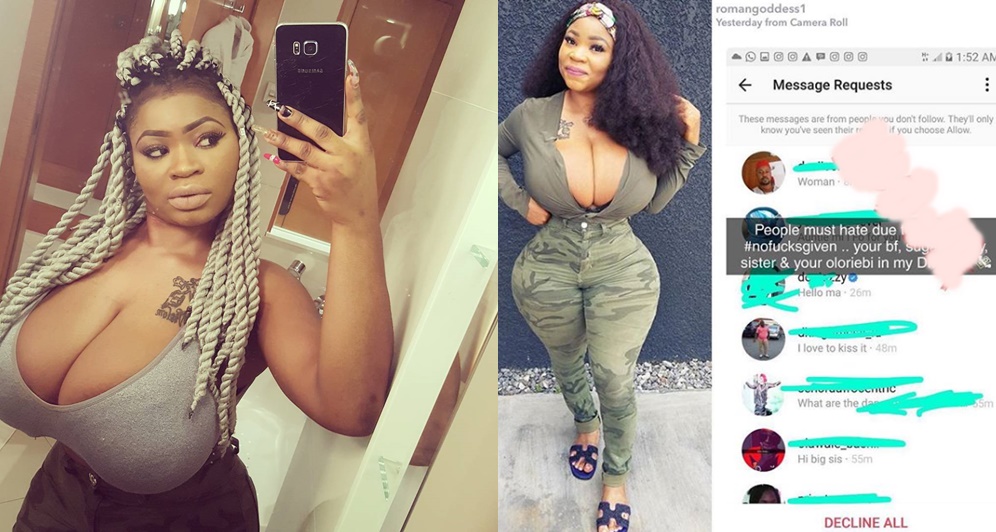 Lagos Socialite, Roman Goddess Shows Off The High Profile People Waiting In Her DM And Donjazzy Is Among