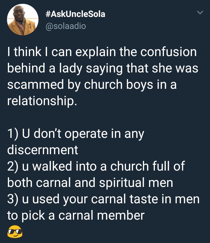 Nigerian Man Gives 35 Reasons Ladies Get Their Hearts Broken In Church