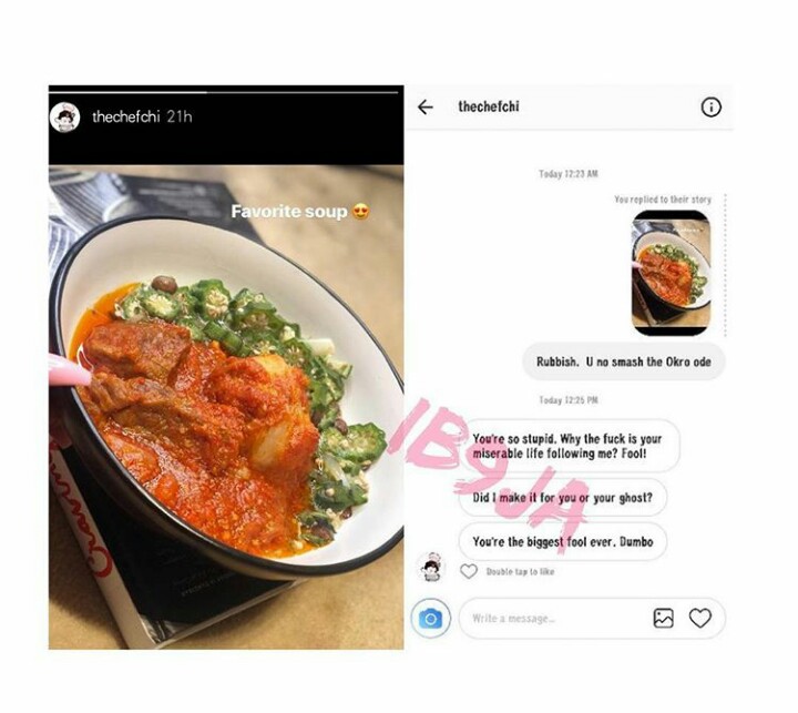 Chioma Roasts And Drags A Follower Who Rubbished Her Delicacy