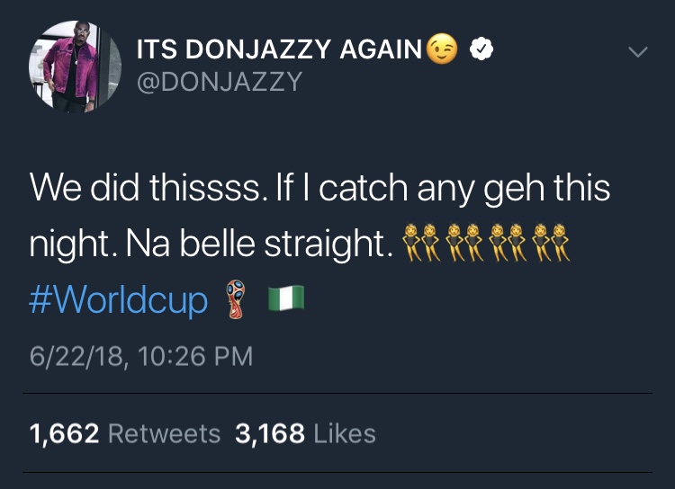 Check out Don Jazzy's Hilarious Reaction To Super Eagles' Victory Against Iceland